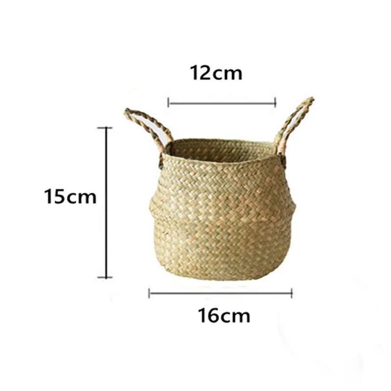 Natural Serenity: Handwoven Seagrass Hanging Planter Basket
