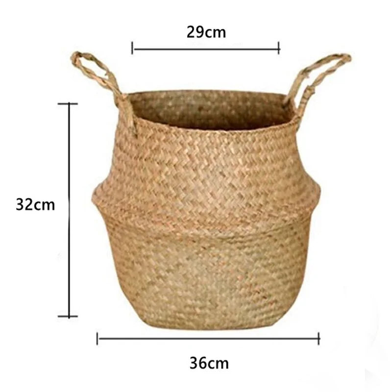 Natural Serenity: Handwoven Seagrass Hanging Planter Basket