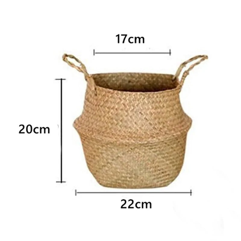 Natural Serenity: Handwoven Seagrass Hanging Planter Basket