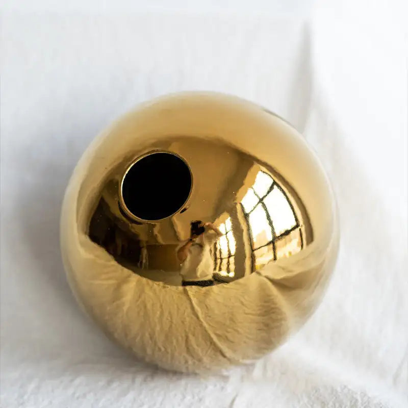 Radiant Gold Sphere Vase