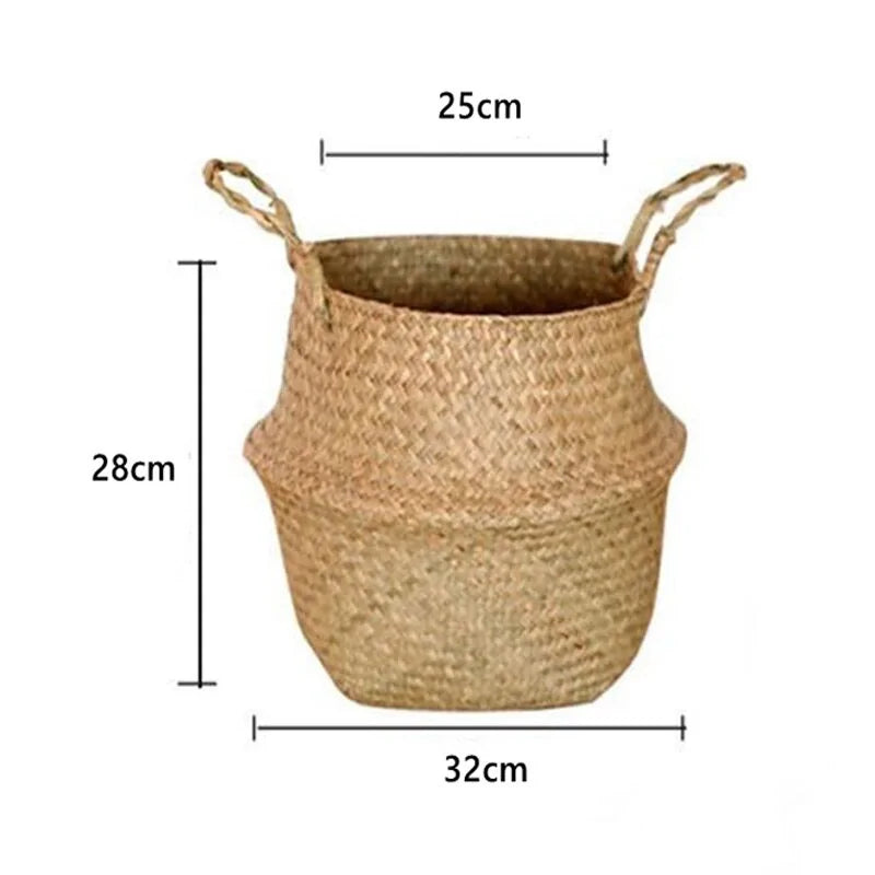 Natural Serenity: Handwoven Seagrass Hanging Planter Basket