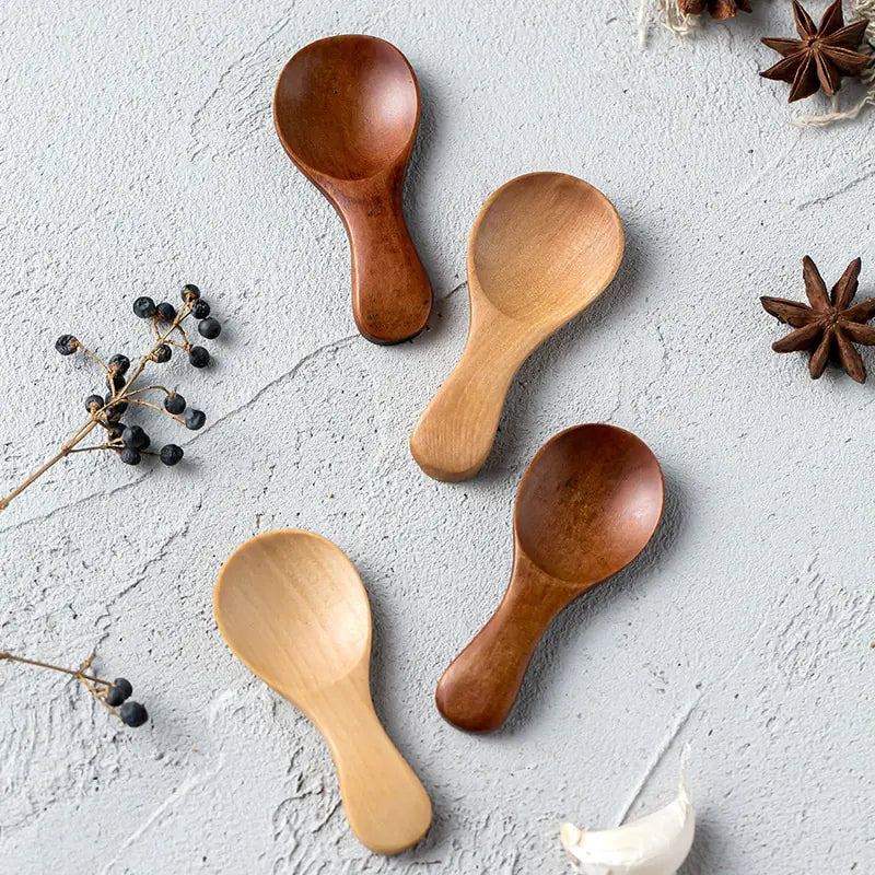 4-Piece Handcrafted Mini Wooden Spoons Set