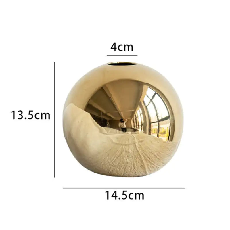 Radiant Gold Sphere Vase