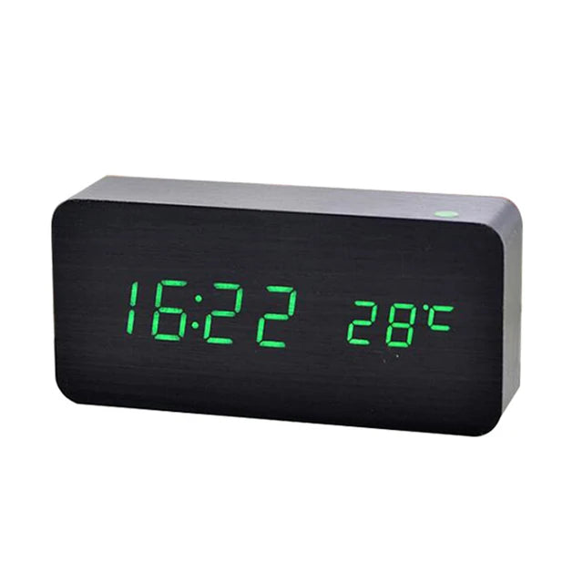 Natural Elegance: Wooden LED Digital Alarm Clock with Modern Design