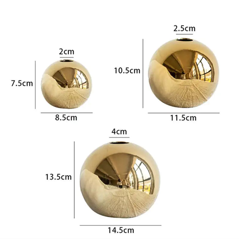Radiant Gold Sphere Vase