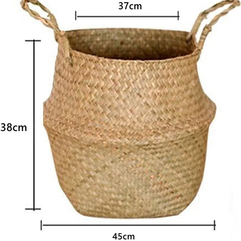 Natural Serenity: Handwoven Seagrass Hanging Planter Basket