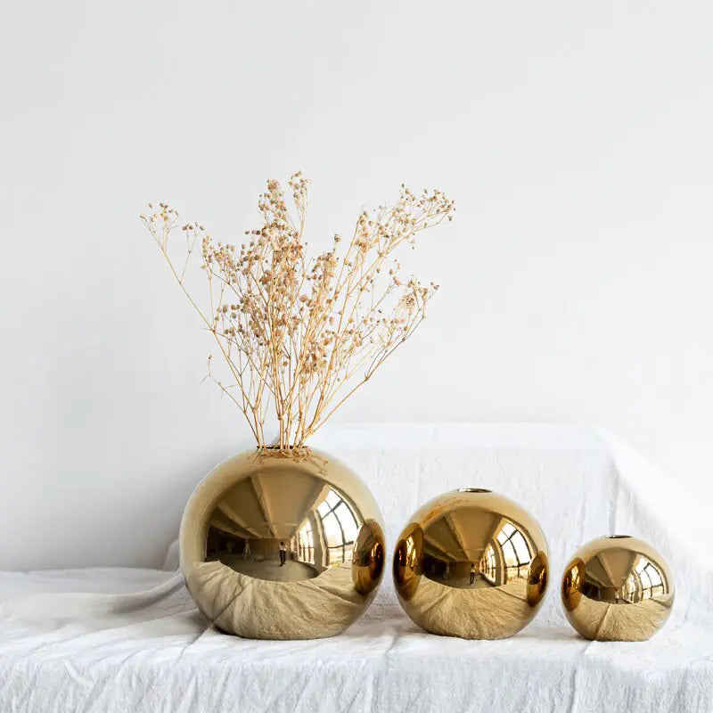 Radiant Gold Sphere Vase