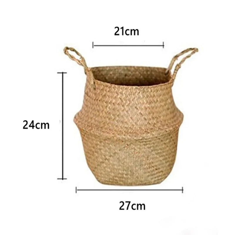 Natural Serenity: Handwoven Seagrass Hanging Planter Basket